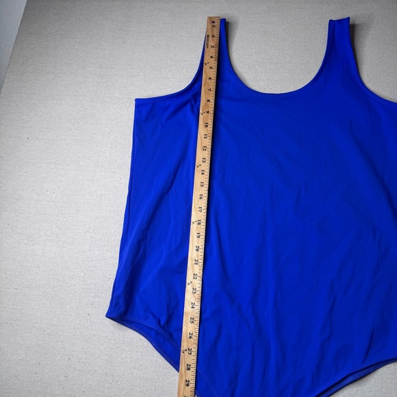Torrid Sculpting Double Scoop Electric Blue Bodysuit Snap Closure Plus Size 1X - Picture 5 of 7